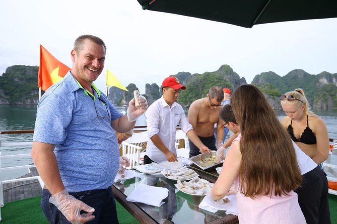 3-Day Cruise on Ha Long Bay with Kayaking, Swimming, Cooking Class,... - Sung Sot Cave + Ti Top Island: The First-Day Knockout Combo