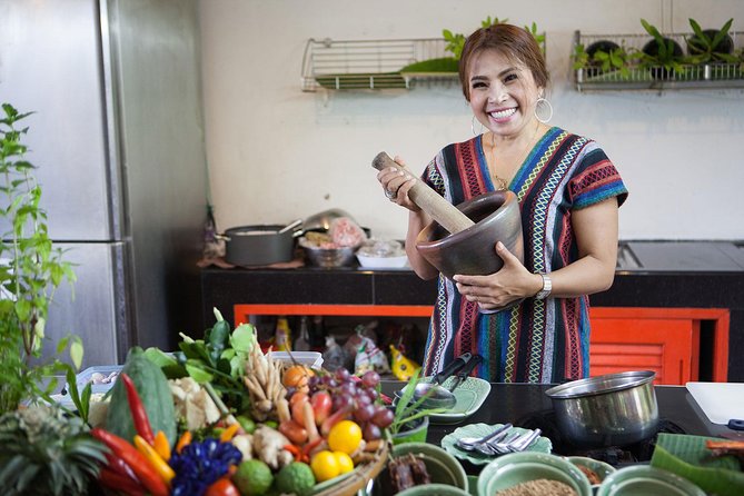 Bangkok Market Tour & Thai Cooking Class with Boat Ride with Aoy - Lunch with the fruits, herbs, and river air