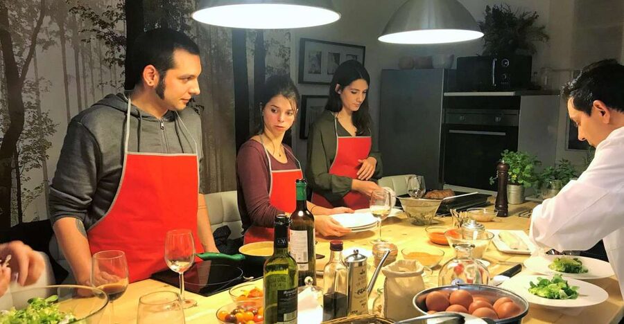 Barcelona: Paella Cooking Workshop and Market Tour - Plaça Reial meeting point: a no-elevator climb to a grand 18th-century kitchen