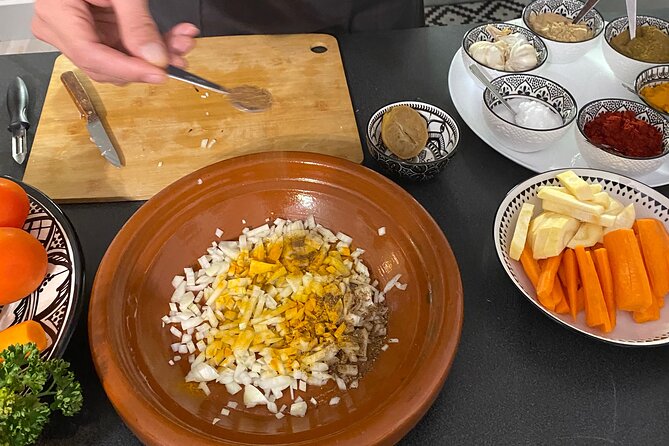 Cooking class with Yassine and family - Your menu choices: tagine options plus three cooked-veg salads