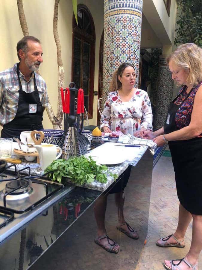 Fes: Authentic Cooking Class and Old Medina Visit - Riad dar Chrifa cooking time with chef Oumaima