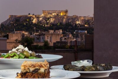 Greek Meze Cooking class and dinner with an Acropolis view - Acropolis-View Setting at CookinAthens on Evripidou 90