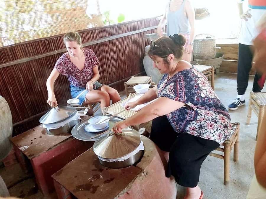 Hoi An: Bay Mau Cooking Class w/ Market & Basket Boat Option - Cooking Vietnamese Classics: The Pounding, Grinding, and Rice Paper