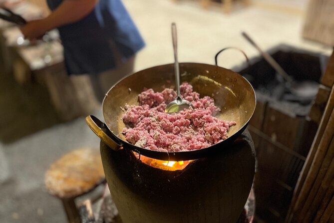 Koh Samui Jungle Kitchen - Evening Cooking Class (max 8 guests) - Cooking at the 8 metre handmade table (with charcoal heat)