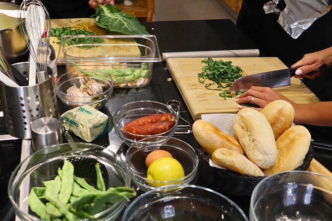 Lisbon: Portuguese street food cooking class with Drinks - What you’ll cook: Bifana, Caldo verde, and peixinhos da horta