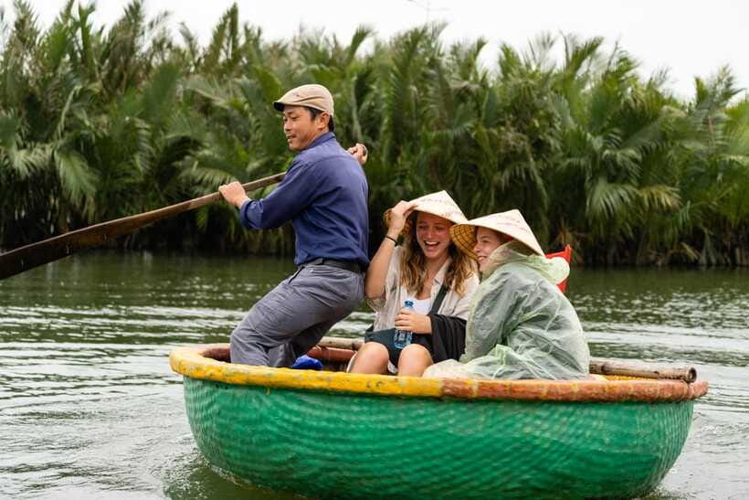 Mad Monkey Hoi An Cooking Class & Bamboo Boats - Cam Thanh coconut mangroves by bamboo basket boat