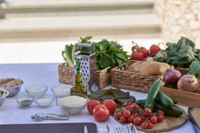 Mykonos Cooking Class- Hands On - The Mykonos menu: tzatziki, pies, dolmades, and gyros pita
