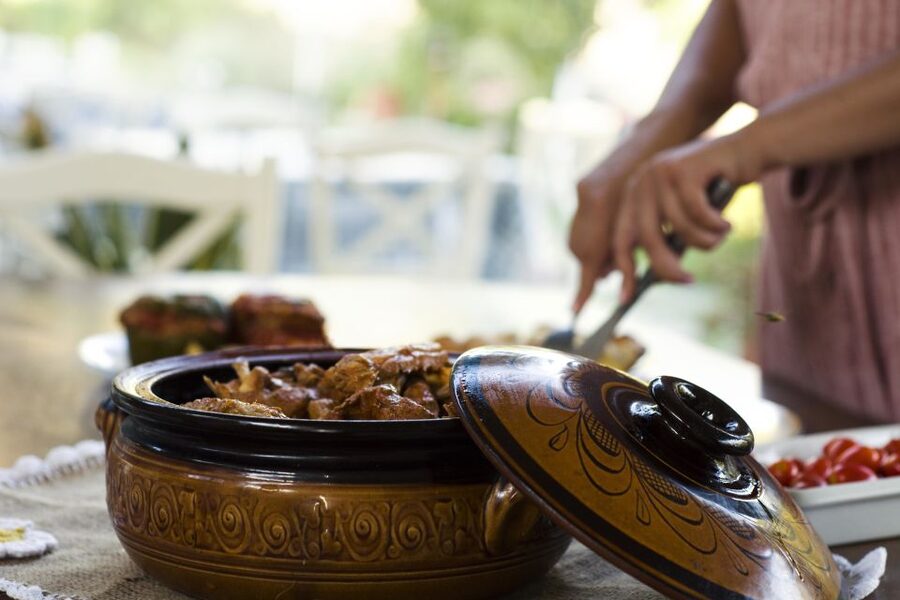 Naxos: Half-Day Cooking Class at Basiliko Family Tavern - The feast: wine, starters, and the dishes you actually made