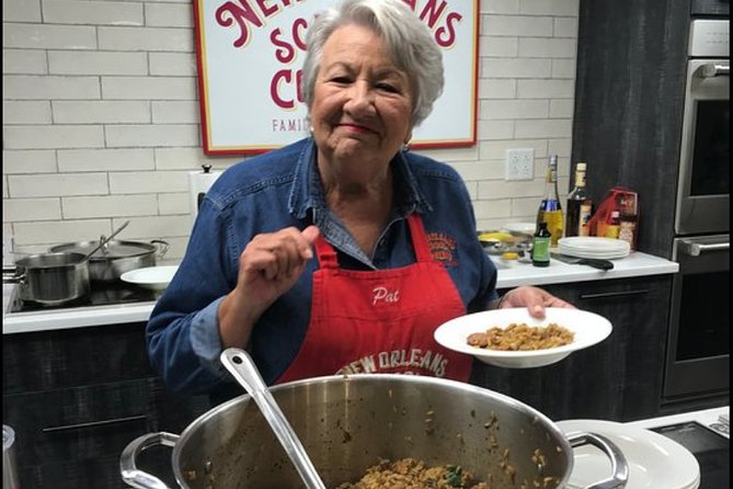 New Orleans Hands-On Cooking Class with Meal - After you cook: wine, Abita Amber Beer, and sitting down as a group