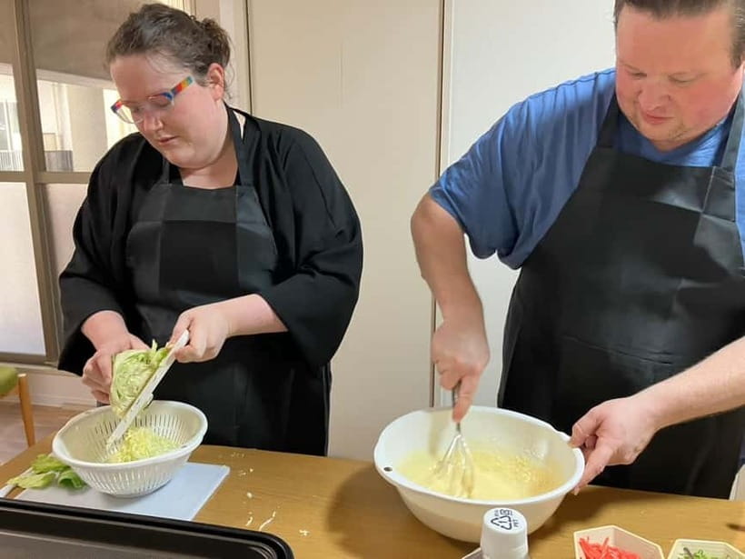 Osaka : Cooking Class Okonomiyaki & Takoyaki course in Nanba - Cooking Osaka classics in Namba: the 2-hour rhythm