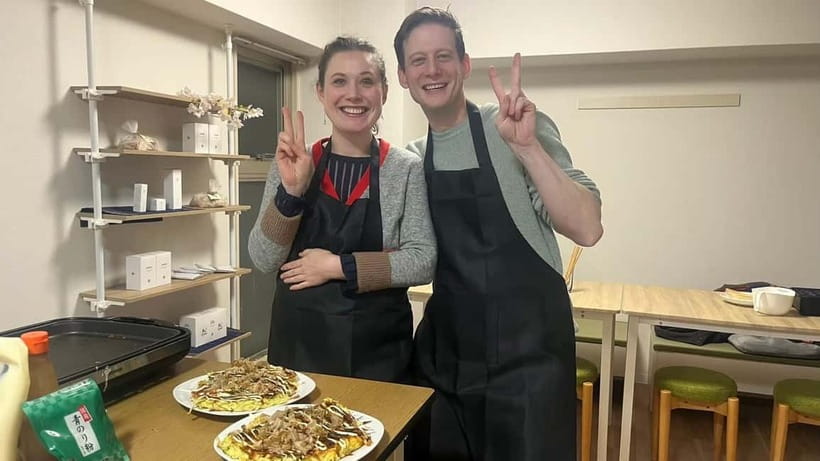 Osaka : Cooking Class Okonomiyaki & Takoyaki course in Nanba - Hands-on cooking with a small group of 8 or fewer