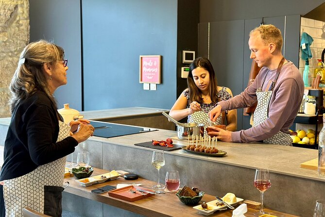 Porto Local Market Visit & Cooking Class / Showcooking - What you eat in this Porto lunch: alheira, cod with cream, and Pastel de Nata