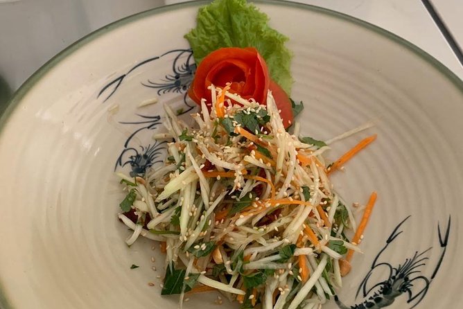 Private cooking class and rural market visit with chef - Spring rolls with mushrooms, carrot, herbs, and noodles: the dipping sauce is the lesson