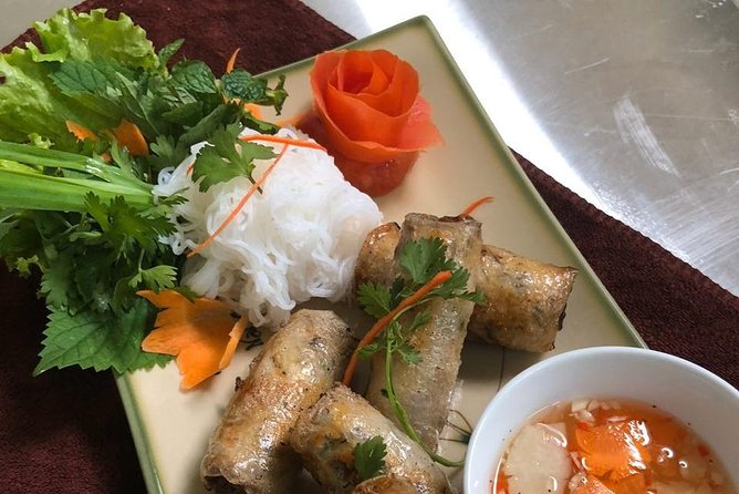 Private cooking class and rural market visit with chef - BBQ pork with noodles and dipping sauce: the comfort-course payoff
