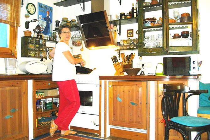 Private Greek Home Cooking Class in Epanomi with Erna - The meal, the wine, and the notebook-style notes