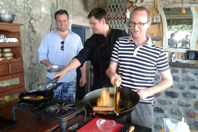 Private Santorini Cooking Class & Wine Tasting Tour - What You’ll Cook and Eat: Greek Salad, Tomato Fritters, Pork in Vinsanto