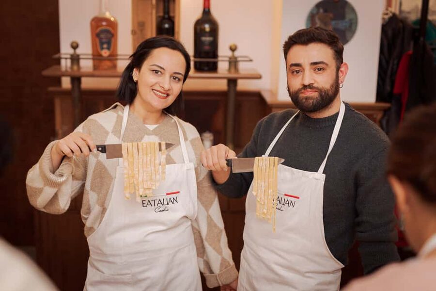 Ravioli Cooking Class in Rome - Piazza Navona - The hands-on part: rolling dough and shaping ravioli
