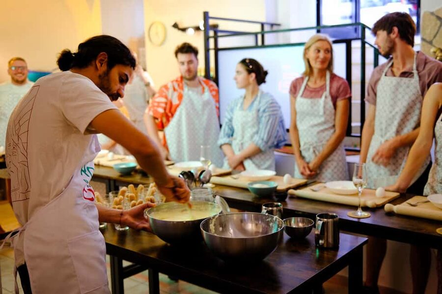 Rome: 2-in-1 Family-Friendly Pasta & Tiramisu Cooking Class - Drinks, Atmosphere, and Family-Friendly Energy