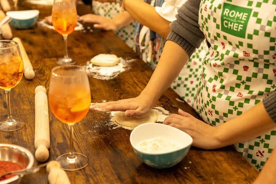 Rome: Hands-On Pizza Cooking Class with Spritz Mixology - Spritz mixology: Aperol and Hugo, then drink what you learned