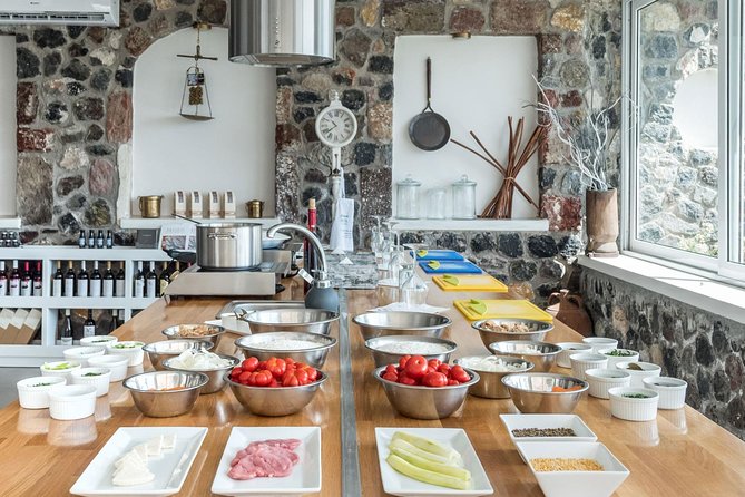 Santorini Farm-to-Table Cooking Class with a Local Chef, Christos - The Typical Menu: Fava, Fritters, Sweet Wine Pork, and More