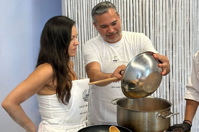 Santorini Private Cooking Class and Island Tour Experience - Anhydrous Winery Cooking Class: The Long, Hands-On Part