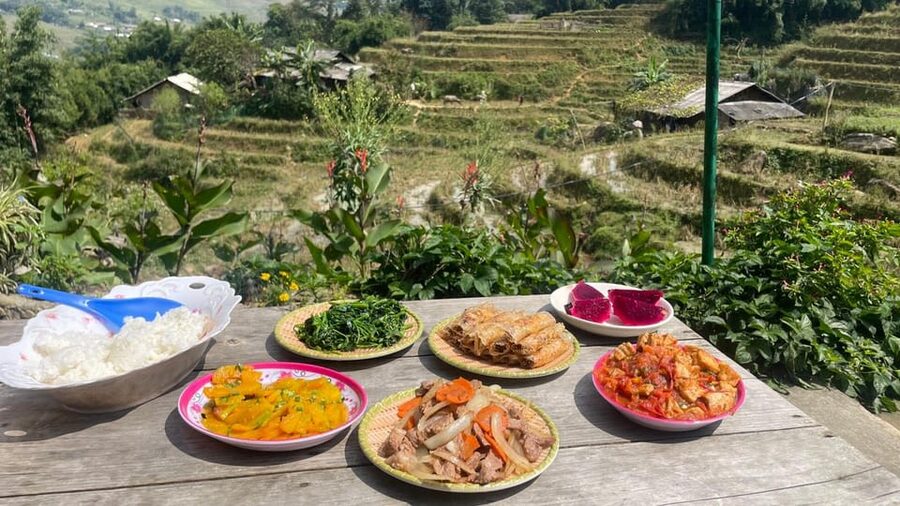 Sapa: Local Hmong Cooking Class - Sticky rice coloring and the story behind natural plants