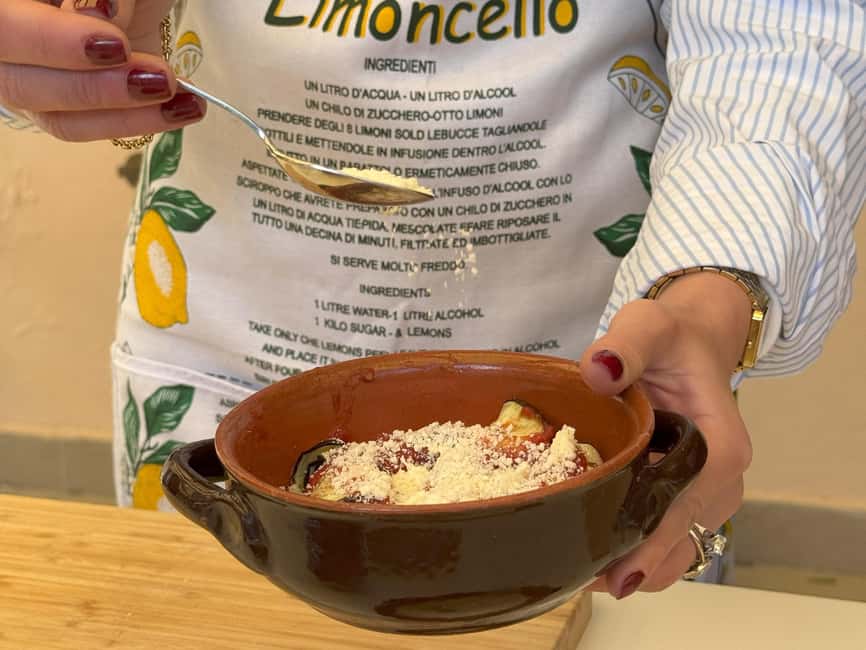 Sorrento: Gluten-Free Cooking Class with a Professional Chef - When you eat what you cooked: drinks included and no rush