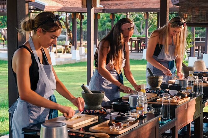 Sunset Thai Cooking with Grandma - Farm & Evening Feast - Your open-air kitchen setup: each person cooks