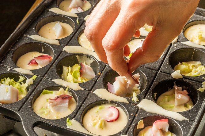 TAKOYAKI Cooking Class with All-you-can-drink in Tokyo, Roppongi - What You Actually Cook: Dough, Octopus, Toppings (In Order)