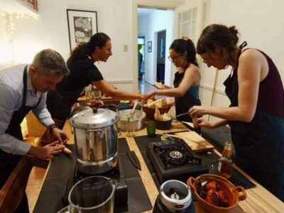 Tamales 101: Multi-variety tamal cooking class and feast - Rolling green tamales: tomatillo sauce you can taste in every bite