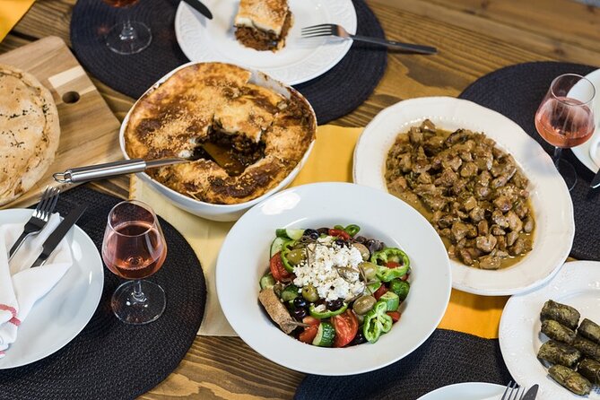 Traditional Greek cooking class and lunch or dinner with an Acropolis view - Included Drinks: Greek Wine and Traditional Spirits