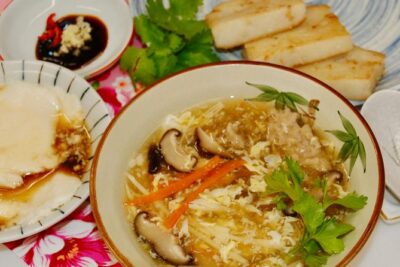 Turnip cake, Pork thick soup, Tofu pudding. Taiwan Traditional Light Meals Experience-C (Taipei Cooking Class) - Timing at 14:30: how the 2.5 hours usually feels