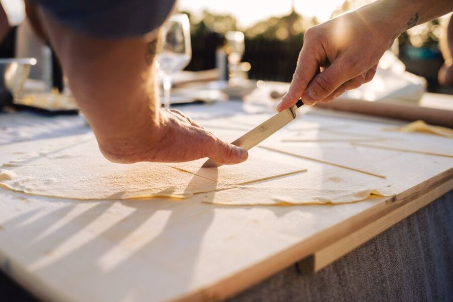 Volterra: Fresh Pasta Cooking Class at a Tuscan Farmhouse - Arriving at Peccioli: Your Station, Your Apron, Your Pace