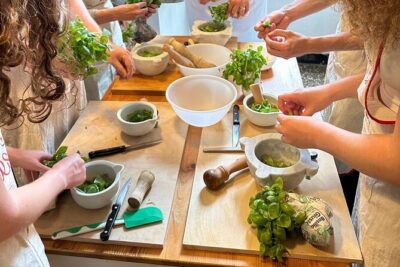 With Tiziana Cooking Class for Pesto , Gnocchi and Tiramisù - Genoese Table Time: Focaccia, Prosecco, and Coffee
